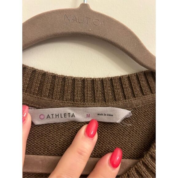 EUC Athleta Nopa sweater 100% extra fine merino wool size M lace-up side - Picture 3 of 7